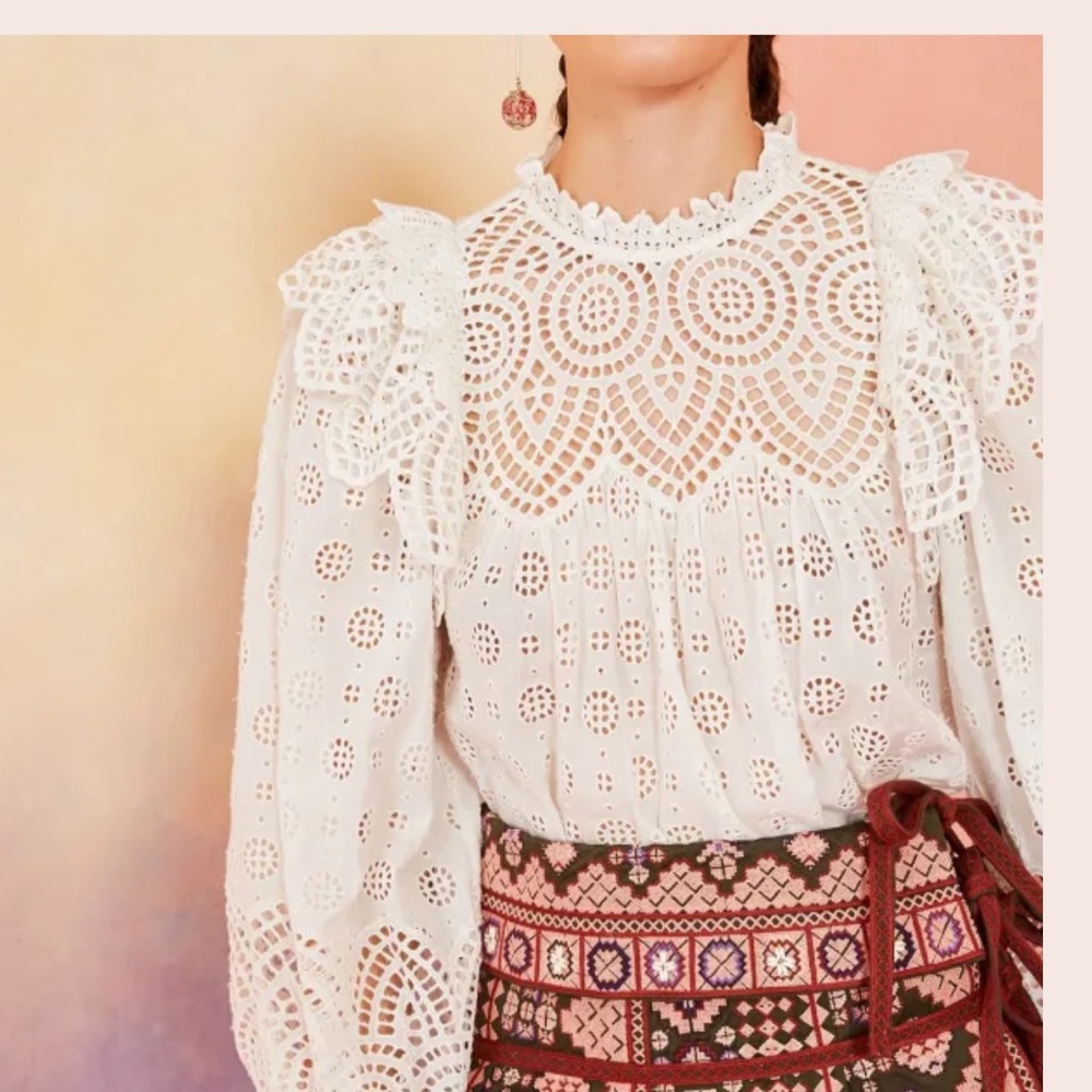 Ulla Johnson White Eyelet Blouse